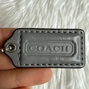 1.5" COACH Gray Fob Bag Charm Hang tag Hangtag